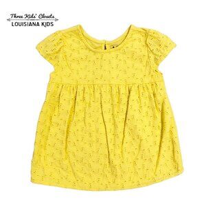 Baby Gap 4Y Yellow Eyelet Heart Shirt Top